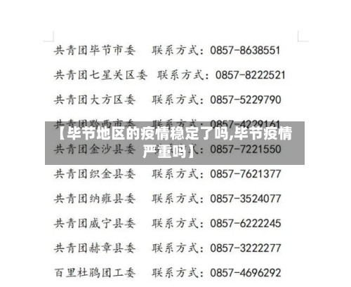 【毕节地区的疫情稳定了吗,毕节疫情严重吗】