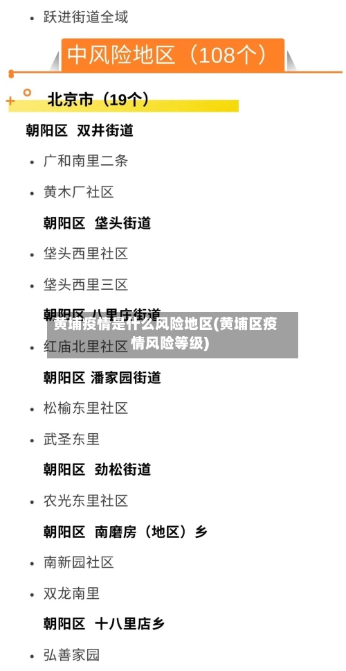 黄埔疫情是什么风险地区(黄埔区疫情风险等级)