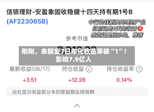 刚刚，余额宝7日年化收益率破“1	”！影响7.9亿人-第2张图片