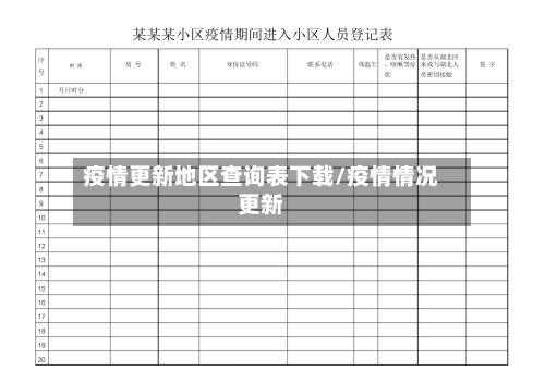 疫情更新地区查询表下载/疫情情况更新