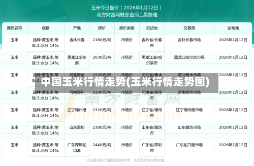中国玉米行情走势(玉米行情走势图)