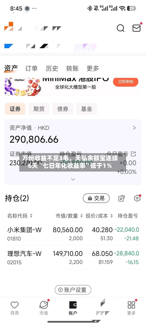 万份收益不足3毛，天弘余额宝连续6天“七日年化收益率”低于1％-第2张图片
