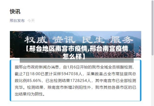 【邢台地区南宫市疫情,邢台南宫疫情怎么样】