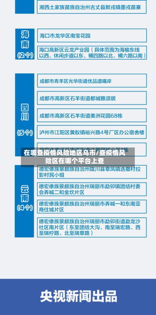 在哪查疫情风险地区乌市/查疫情风险区在哪个平台上查
