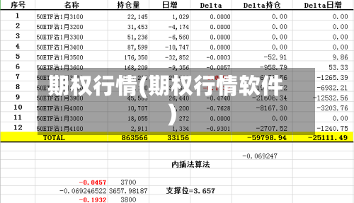 期权行情(期权行情软件)