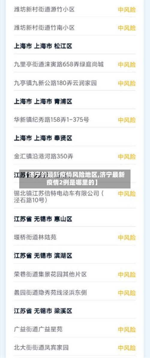 【济宁的最新疫情风险地区,济宁最新疫情2例是哪里的】-第2张图片