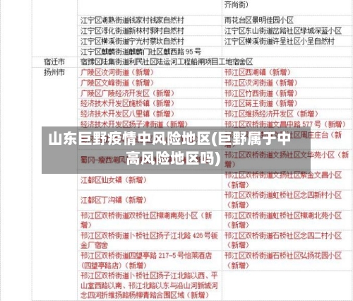 山东巨野疫情中风险地区(巨野属于中高风险地区吗)-第3张图片