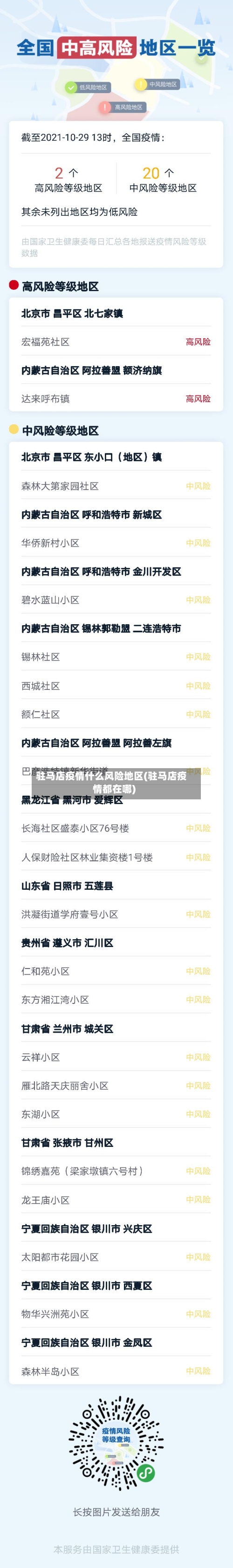 驻马店疫情什么风险地区(驻马店疫情都在哪)